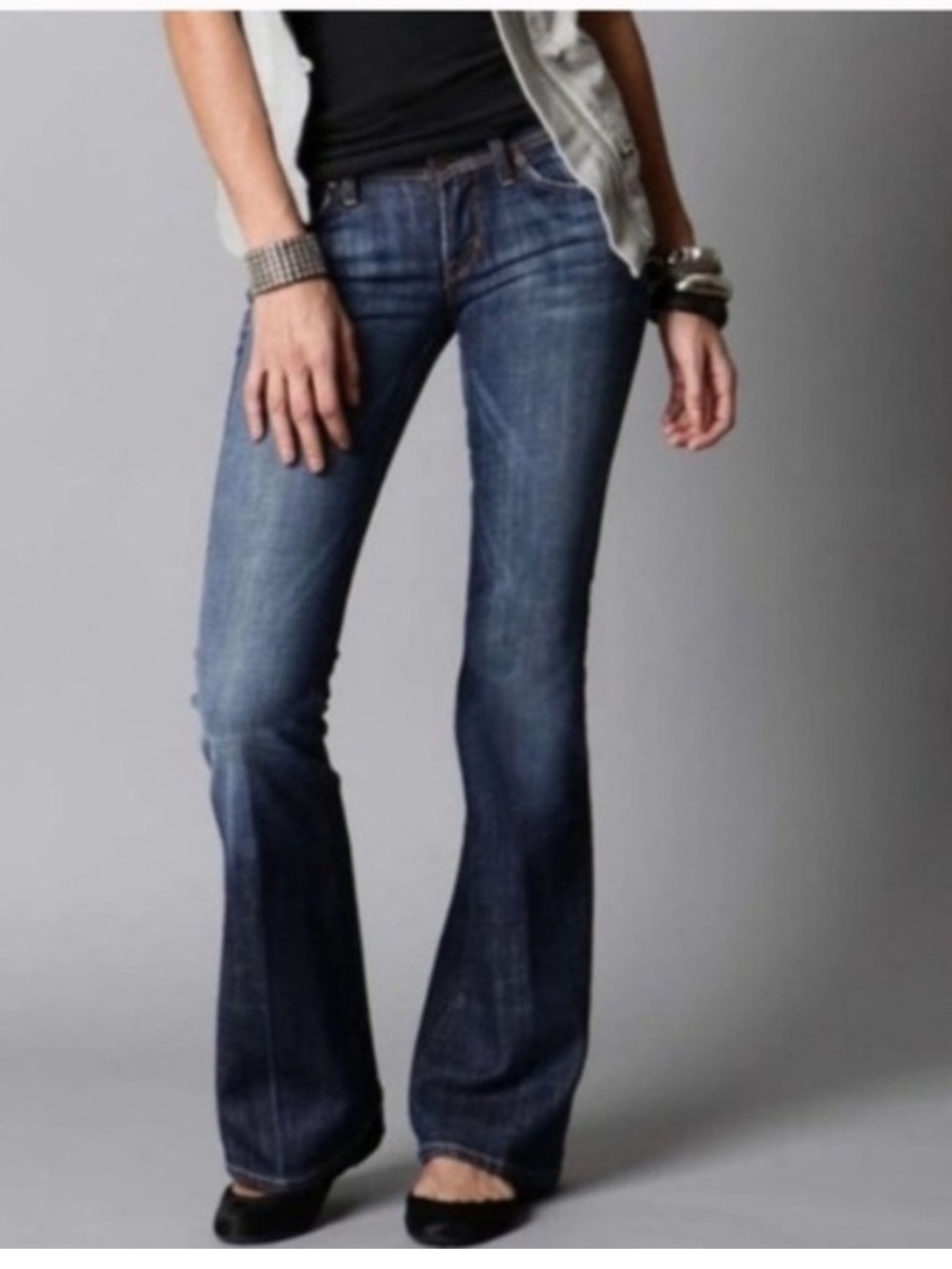 Citizens Of Humanity Ingrid 002 Stretch Low Waist Flair/Flare Jeans Y2K Size 25 - Picture 2 of 14